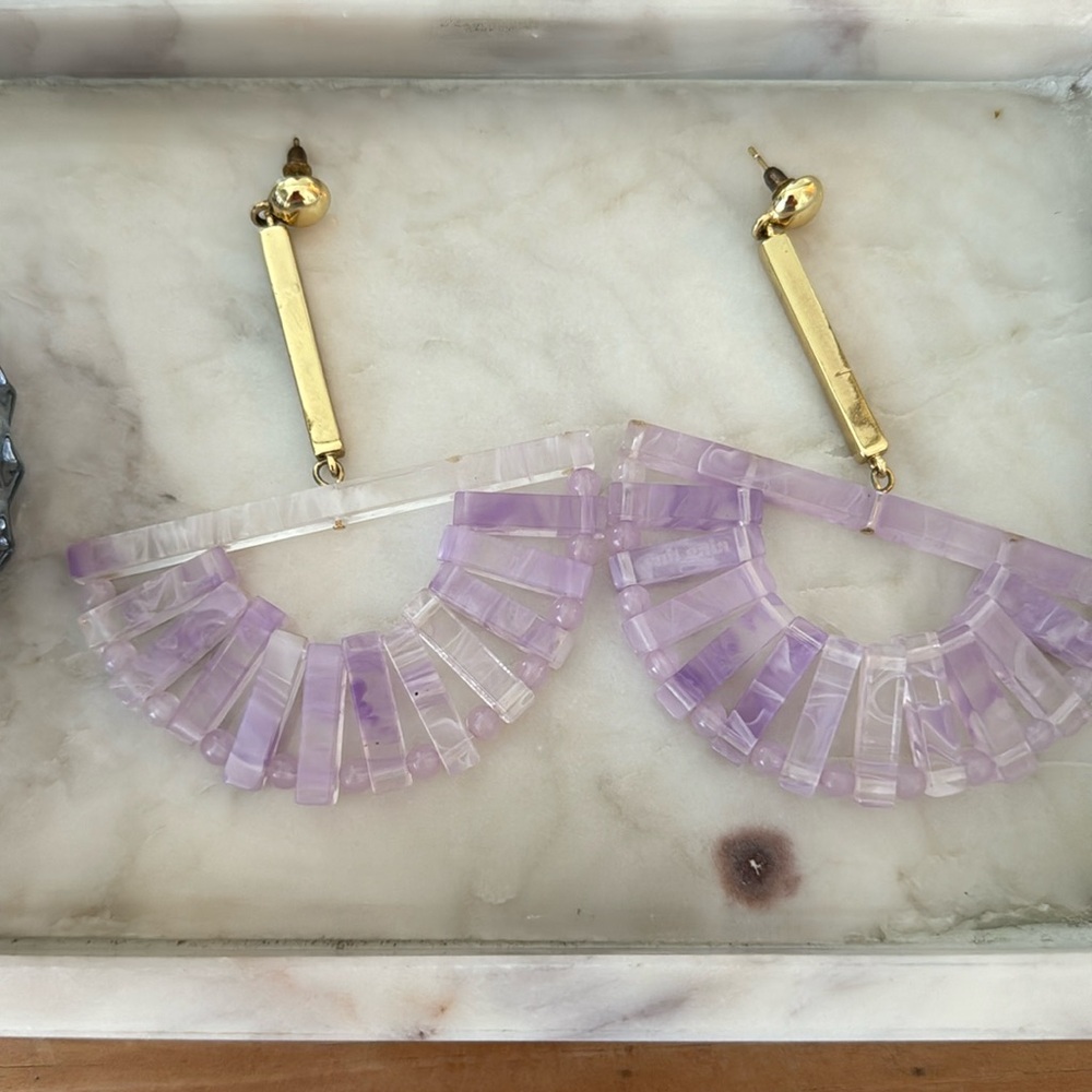 Cult Gaia, Earrings, Color light purple and gold